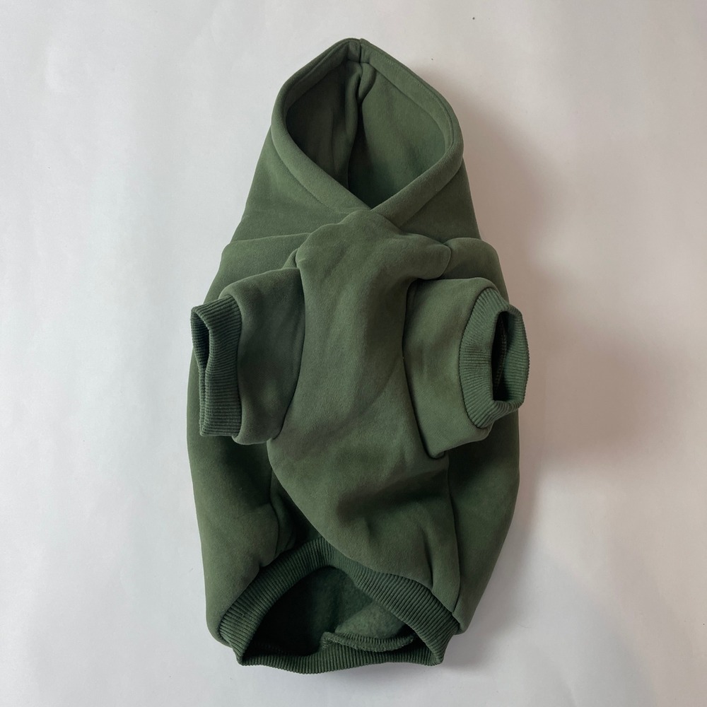 Comfrt Dog Hoodie Medium Green Fleece Pet Sweatshirt Good Days Ahead